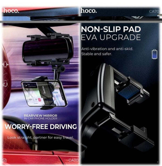 Hoco CA70 Universal Car Rear View Mirror Phone Mount Holder