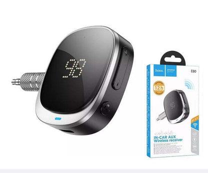 Hoco E80 Bluetooth V5.3 Car Receiver Adapter Transmitter 3.5mm AUX Jack